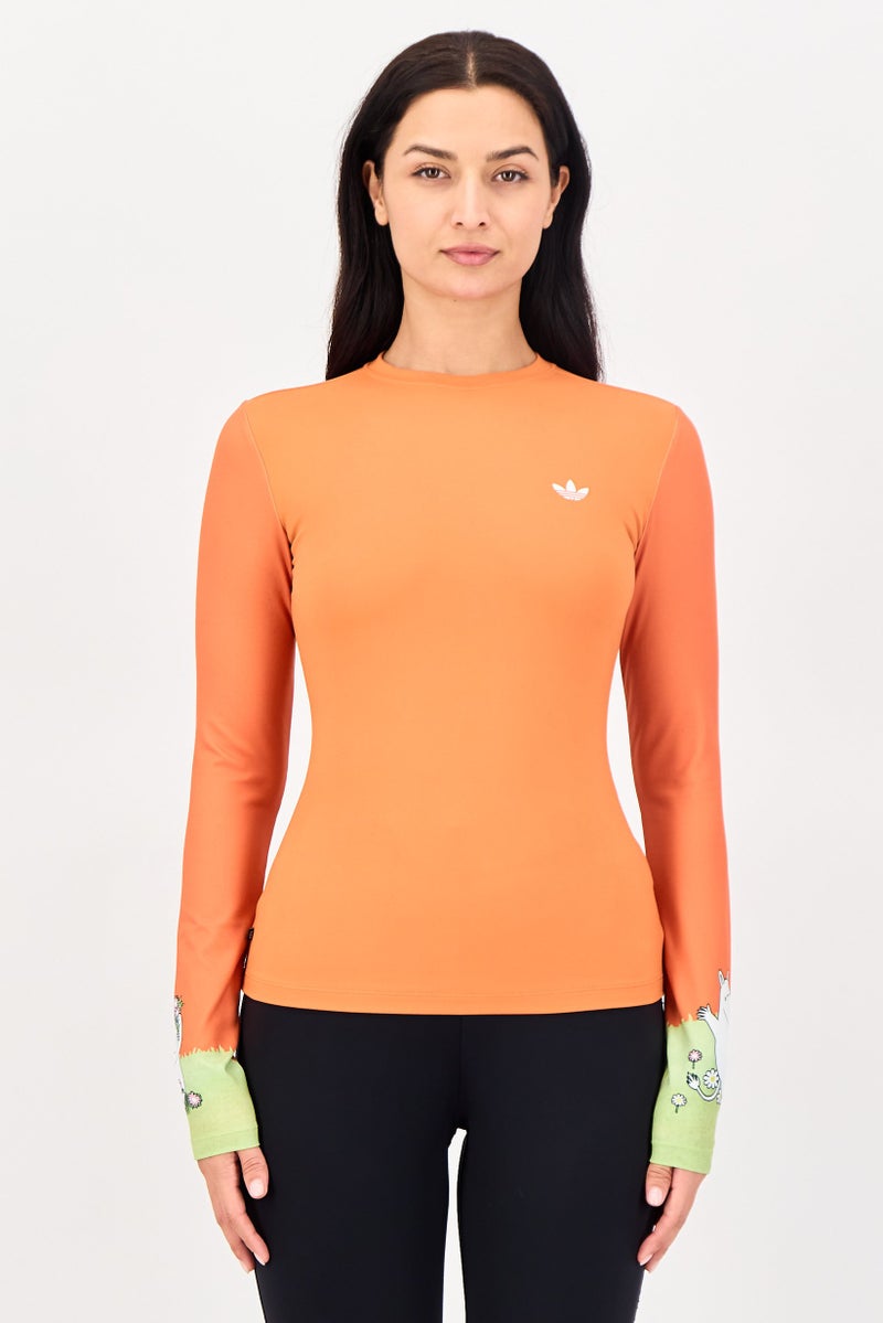 adidas Originals Moomin x Adidas Originals Women Sportswear Fit Long Sleeve Outdoor T-Shirt, Orange - Image 1