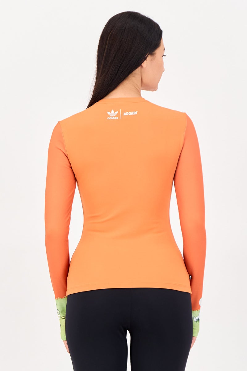 adidas Originals Moomin x Adidas Originals Women Sportswear Fit Long Sleeve Outdoor T-Shirt, Orange - Image 2