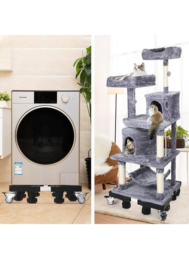 Washing Machine Base Stand, Adjustable Mobile Base，With Universal Wheels And 4 Single Lock Wheels, Moisture Resistant And Durable，Suitable For Washing Machines, Dryers, Refrigerators