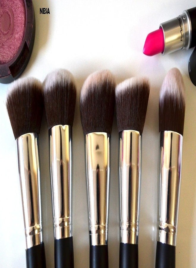 Nesa Makeup Brush Set with Pink Makeup Sponge, 4 Brushes, Beige Brush Holder (Multi Coloured, Pack of 10 Makeup Brush) - Image 5