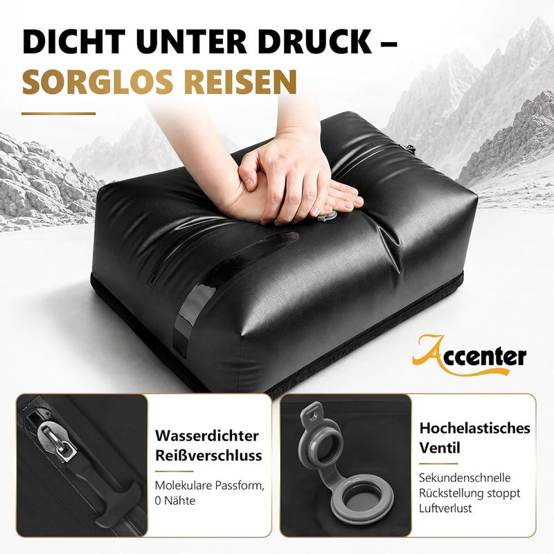Accenter Vacuum Bags for Clothes Travel, IP68 Waterproof Storage Bag, Reusable Suitcase Organiser for Storing Clothes, Travel Gadgets with Electric Pump - Image 5