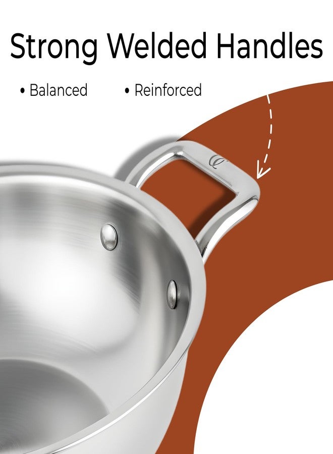 Omichef Triply Stainless Steel Kadai | 30 cm (6 L, 2.2 kg) | ISI Certified, Food-Grade, Rust-Free & Toxin-Free | Induction Friendly | Durable Triply Cookware | 5-Year Warranty - Image 4