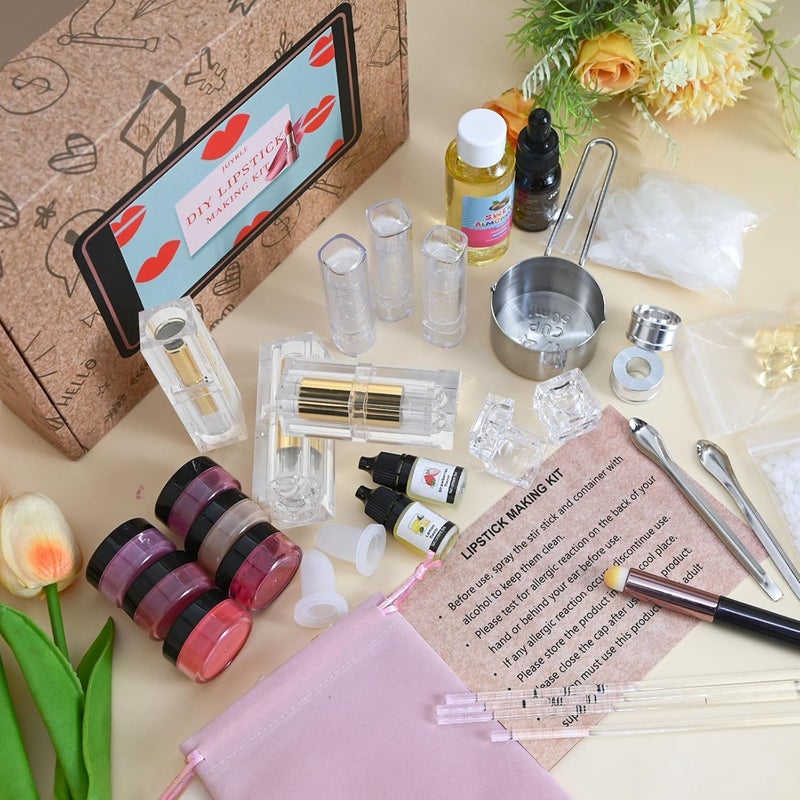 JUYRLE Make Your Own Lipstick, Lip Gloss Making Kit, Non-Toxic Creative Crafts, Adult DIY Making Lip Gloss Set, Funny Cosmetic Make-Up, Birthday Gift for Girls/Women/Girls - Image 5