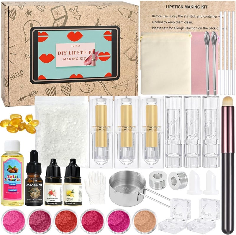 JUYRLE Make Your Own Lipstick, Lip Gloss Making Kit, Non-Toxic Creative Crafts, Adult DIY Making Lip Gloss Set, Funny Cosmetic Make-Up, Birthday Gift for Girls/Women/Girls - Image 1