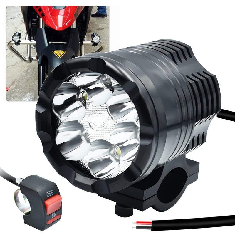 أضواء قيادة دراجة نارية LED من فودا 1260 فولت 18 واط 2500 لومن 6 LEDs مقاومة للماء للأعمال الطرق الوعرة مع مفتاح للدراجات ATV سباق 4x4 شاحنة قارب مقطورة 1 حزمة 25 واط 6 LEDs