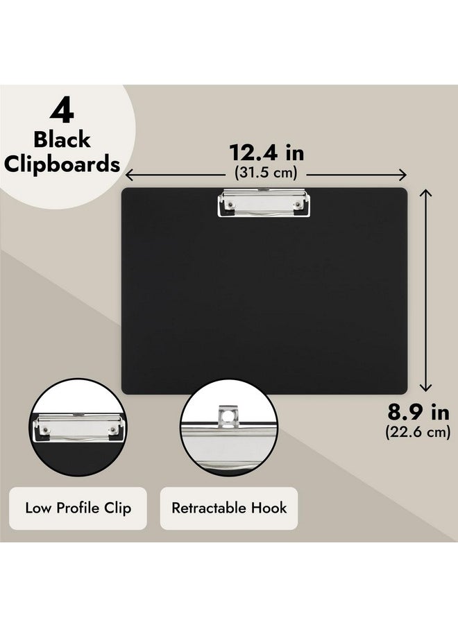 مجموعة من 4 ألواح بلاستيكية سوداء بمشبك منخفض الارتفاع، ألواح تثبيت أفقية مقاس 12.4 × 8.9 بوصة، تخطيط أفقي، مقاس الحروف للرسم والتخطيط والمستلزمات الفنية - pzsku/Z2EE95F159E4589BF0CBCZ/45/_/1731926171/b48f3e76-06d5-45bb-9f0a-818c132ebeae