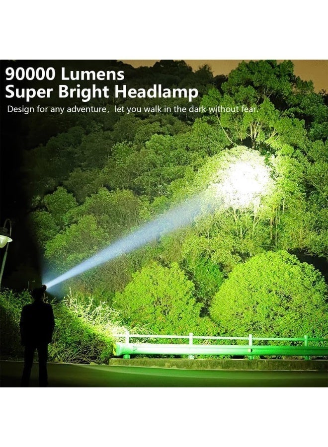 jaexest كشافات رأس LED قابلة لإعادة الشحن للبالغين – كشاف رأس فائق السطوع – قابل للتعديل 90 درجة مع 4 أوضاع – مقاوم للماء IPX5 قابل لإعادة الشحن عبر USB للتخييم والجري والصيد وركوب الدراجات والتسلق والمشي لمسافات طويلة وصيد الأسماك - Image 3