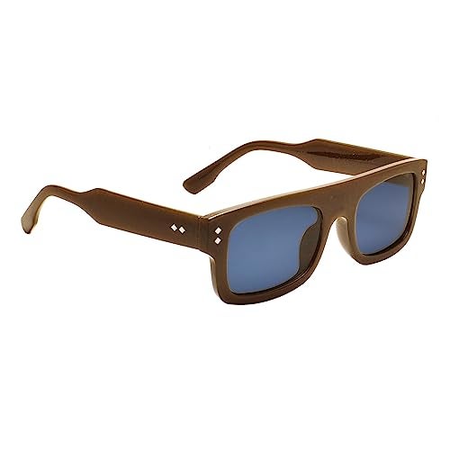 Peter Jones Brown Broad Oversized Thick Frame Badshah Style UV Protected Unisex Sunglasses (ZN3637BR) - Image 1
