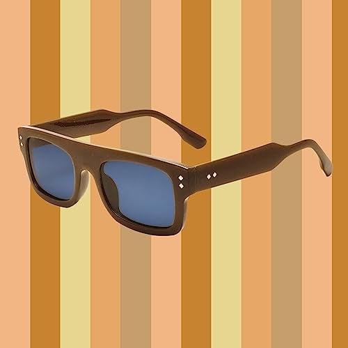 Peter Jones Brown Broad Oversized Thick Frame Badshah Style UV Protected Unisex Sunglasses (ZN3637BR) - Image 2