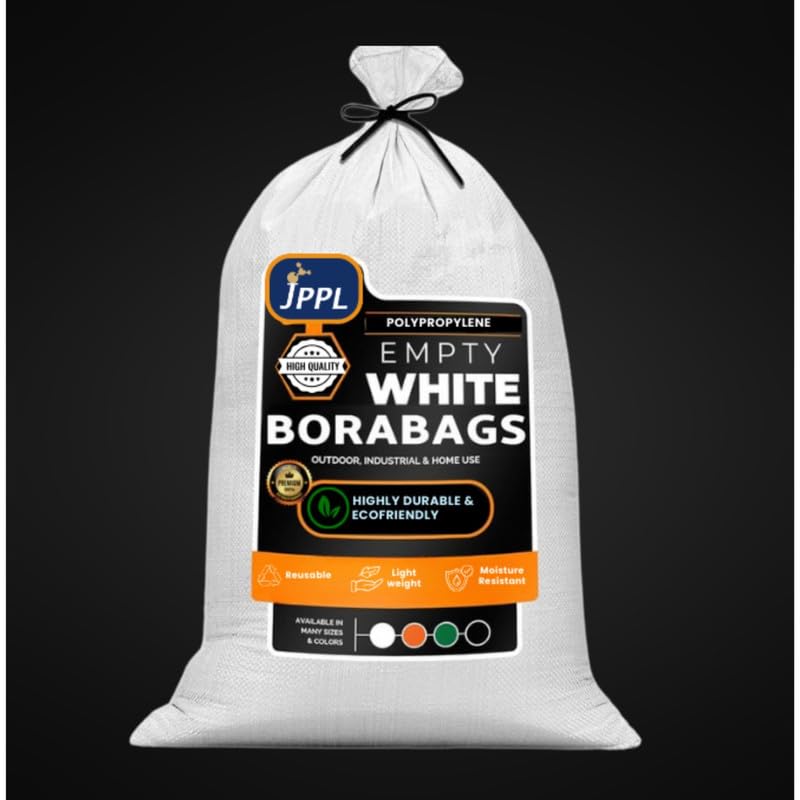 JPPL White Gunny Bags 12"X18" Capacity 10 Kg, Large Bori of Packing of Food, Parcels Goods Items bori Bags Bora For Multipurpose Packing | Empty White Big Bora | Logistics, Household (5) - Image 2