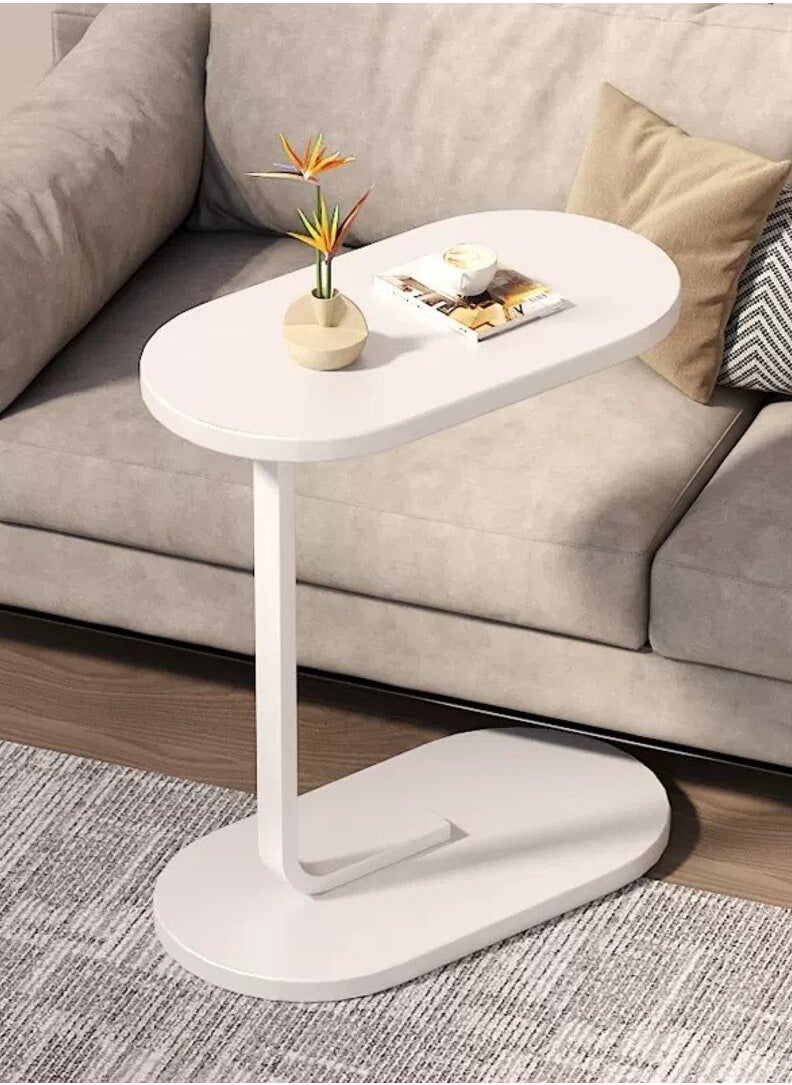 XiuWoo - Couch Table, C Shaped End Table, Sofa Side Table Slide Under for Living Room Bedside Bathroom Rustic Office Laptop Snack Coffee Table, Metal Frame, Easy Assembly 45*30*63CM - Image 1