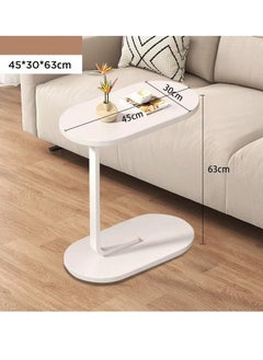 XiuWoo Couch Table, C Shaped End Table, Sofa Side Table Slide Under for Living Room Bedside Bathroom Rustic Office Laptop Snack Coffee Table, Metal Frame, Easy Assembly 45*30*63CM  - Image 5