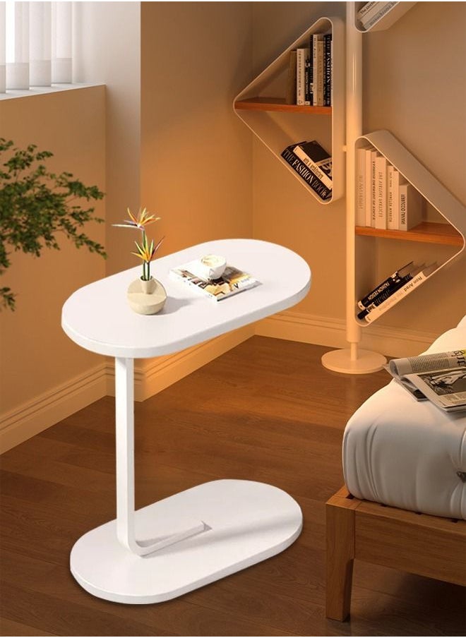 XiuWoo - Couch Table, C Shaped End Table, Sofa Side Table Slide Under for Living Room Bedside Bathroom Rustic Office Laptop Snack Coffee Table, Metal Frame, Easy Assembly 45*30*63CM - Image 1