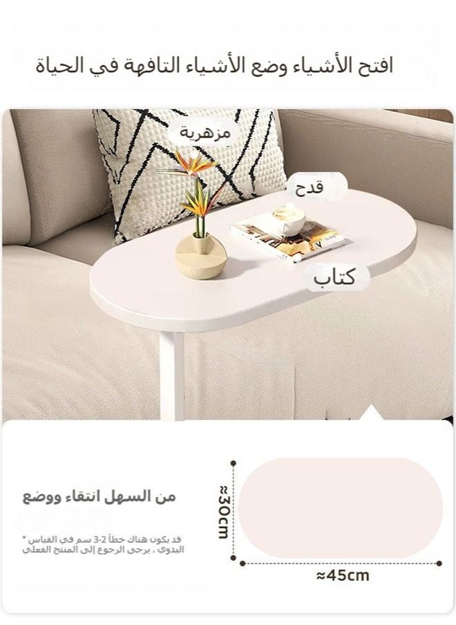 XiuWoo - Couch Table, C Shaped End Table, Sofa Side Table Slide Under for Living Room Bedside Bathroom Rustic Office Laptop Snack Coffee Table, Metal Frame, Easy Assembly 45*30*63CM - Image 1