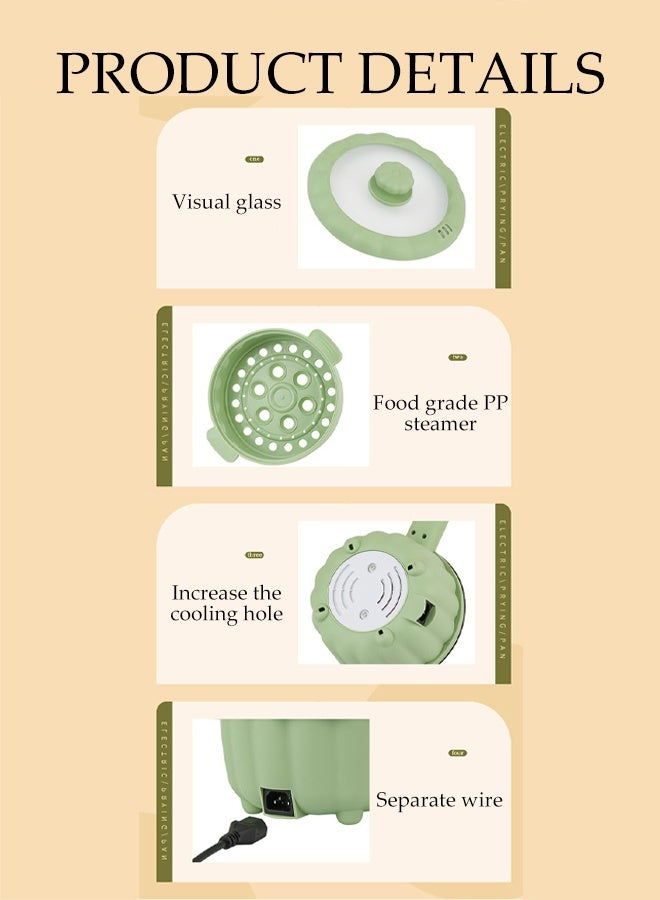 DUNISO 2L Electric Cooking Pot Non-Stick Mini Electric Pot with Steamer 2 Gear Rapid Portable Multifunctional Electric Hot Pot with Overheat Boil Dry Protection Multi-Cooker with Lid for Travel Dormitory - Image 5