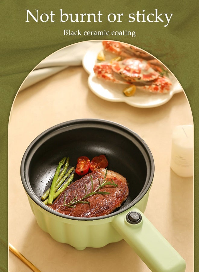 DUNISO 2L Electric Cooking Pot Non-Stick Mini Electric Pot with Steamer 2 Gear Rapid Portable Multifunctional Electric Hot Pot with Overheat Boil Dry Protection Multi-Cooker with Lid for Travel Dormitory - Image 3