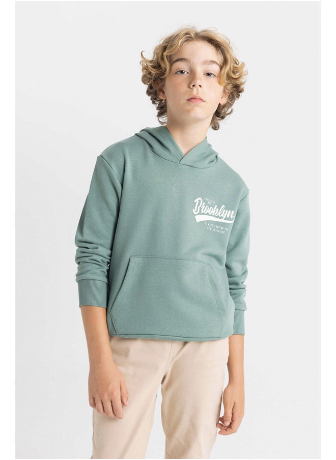 DeFacto - Boy Knitted Regular Fit Hooded Long Sleeve Sweatshirt - Image 1