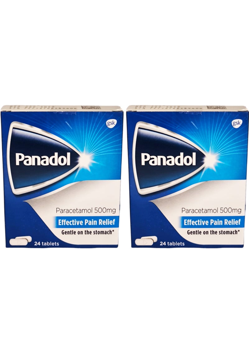 Panadol Pack Of 2 Blue Paracetamol 500 Mg 24 Tabs  - Image 1