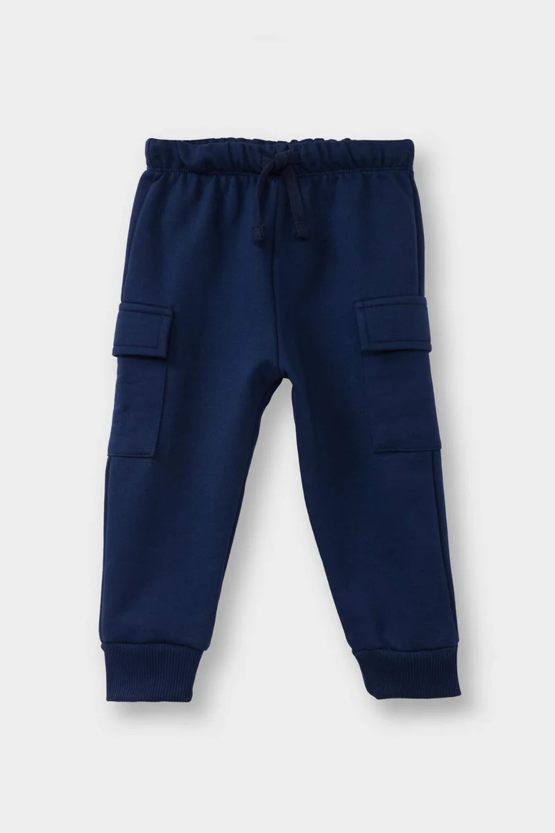 ديفاكتو Baby Boy Elastic Waist Cargo Sweatpants 2 Piece Set