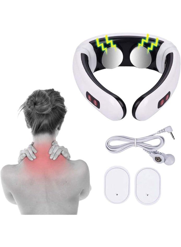 مدلك كهربائي نبضي للرقبة وفقرات العنق متعدد الوظائف – جهاز علاج فقرات الرقبة بالنبضات الكهربائية (EMS) – مدلك ذكي لتخفيف آلام العضلات والتشنجات مع 6 أوضاع تدليك علاجية – مناسب للرقبة والظهر والخصر والساقين - Image 1