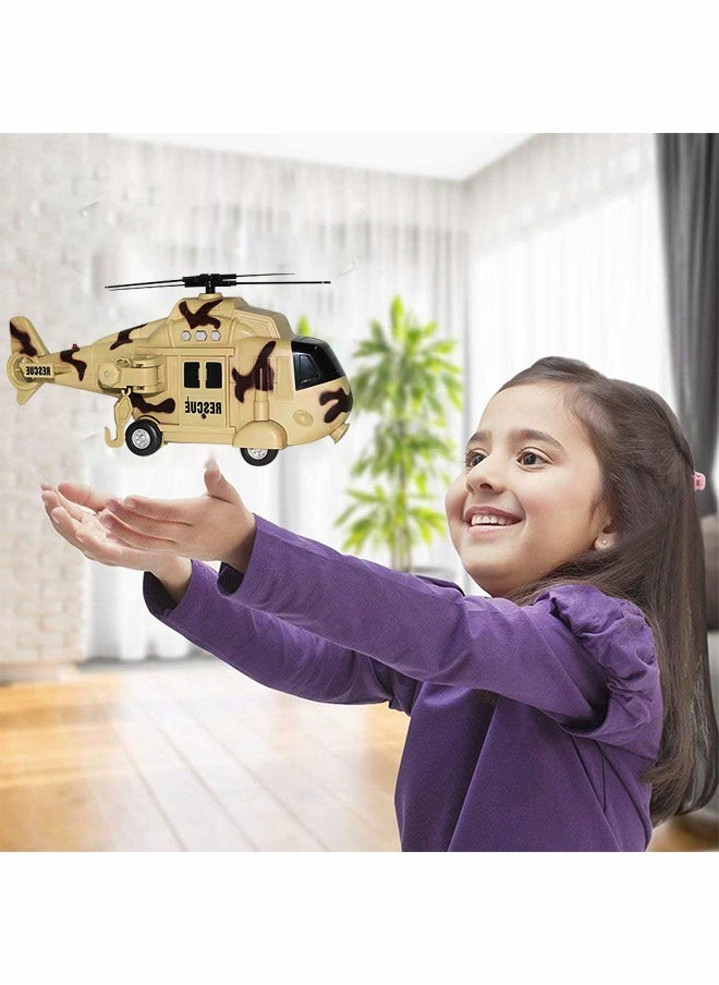 GROIC - Helicopter Toy with Music, Lighting and Projection,1:16 Model, Inertial Power Run-Up,Rescue Basket,Liftable Rescue Rope,Good Present for kids - Image 1