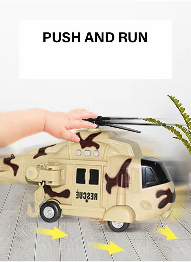 GROIC - Helicopter Toy with Music, Lighting and Projection,1:16 Model, Inertial Power Run-Up,Rescue Basket,Liftable Rescue Rope,Good Present for kids - Image 1