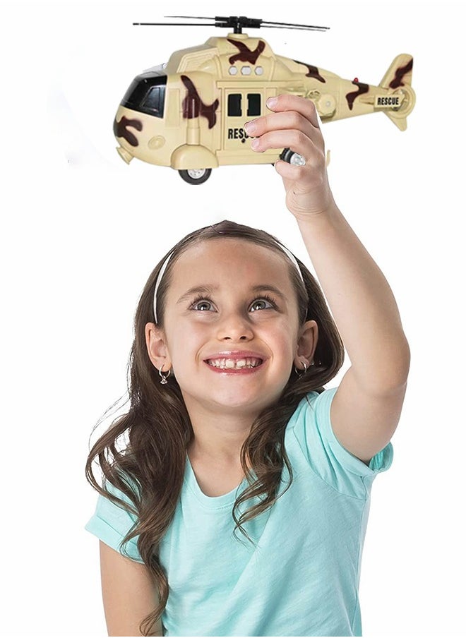 GROIC - Helicopter Toy with Music, Lighting and Projection,1:16 Model, Inertial Power Run-Up,Rescue Basket,Liftable Rescue Rope,Good Present for kids - Image 1