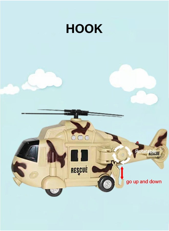 GROIC - Helicopter Toy with Music, Lighting and Projection,1:16 Model, Inertial Power Run-Up,Rescue Basket,Liftable Rescue Rope,Good Present for kids - Image 1