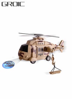 Helicopter Toy with Music, Lighting and Projection,1:16 Model, Inertial Power Run-Up,Rescue Basket,Liftable Rescue Rope,Good Present for kids