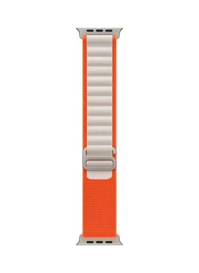 vesus - apple Watch Alpine Loop Band 49mm/45mm/44mm Nylon Woven Sport Strap Compatible with iwatch Series 8/Ultra/7/SE/6/5/4/3/2/1 Orange/White - Image 1