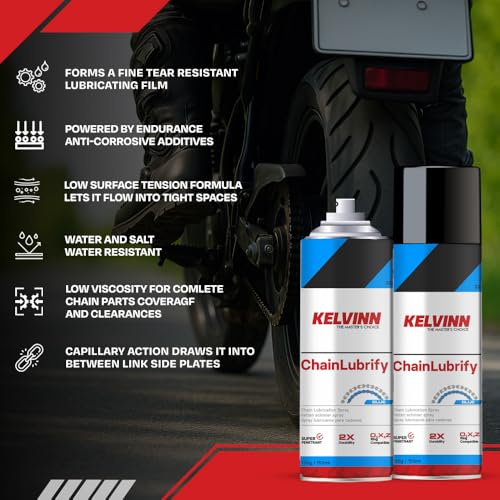 KELVINN Bike Chain Lube 150ml, Motorcycle Chain Lubricant Oil for Smooth Ride, Anti Rust Corrosion Protection, No Sling Formula, Noise Reduction Wear Protection for All Bikes O Ring X Ring Chains - Image 3