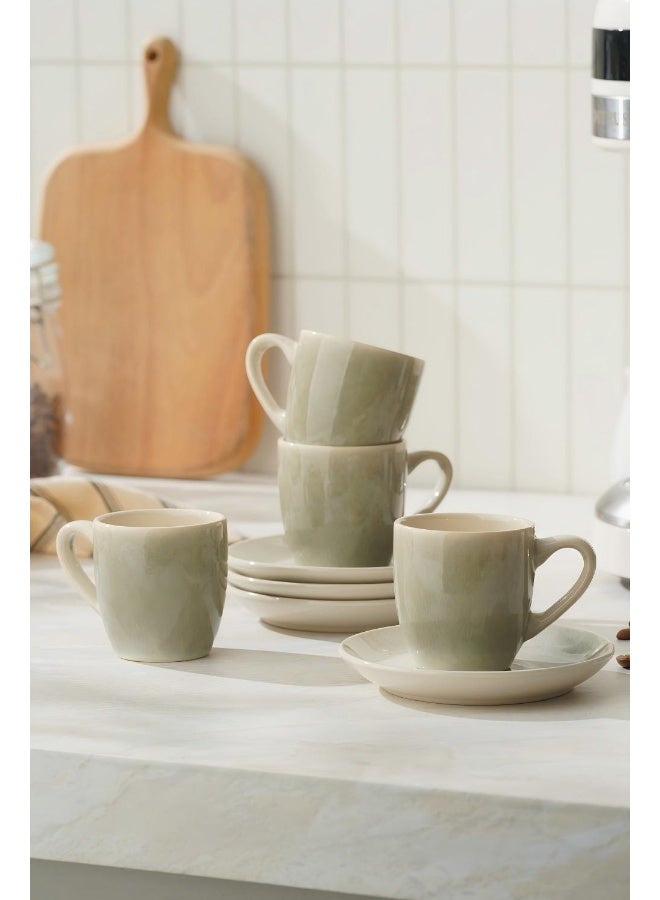 Famiware Glacier Series 4 Pieces Espresso Cups Set, Sage Green - Image 1