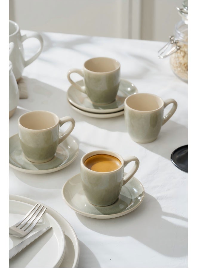 Famiware Glacier Series 4 Pieces Espresso Cups Set, Sage Green - Image 5