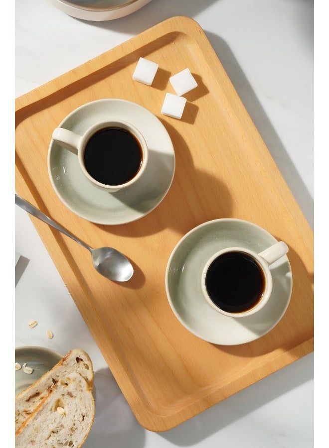 Famiware Glacier Series 4 Pieces Espresso Cups Set, Sage Green - Image 3