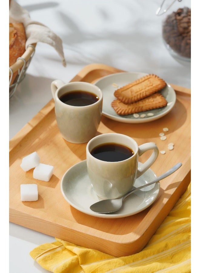 Famiware Glacier Series 4 Pieces Espresso Cups Set, Sage Green - Image 2