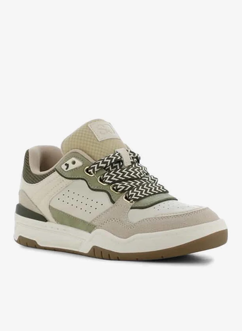 اس جي سنيكرز نسائي برباط وكاحل منخفض بتفاصيل متباينة