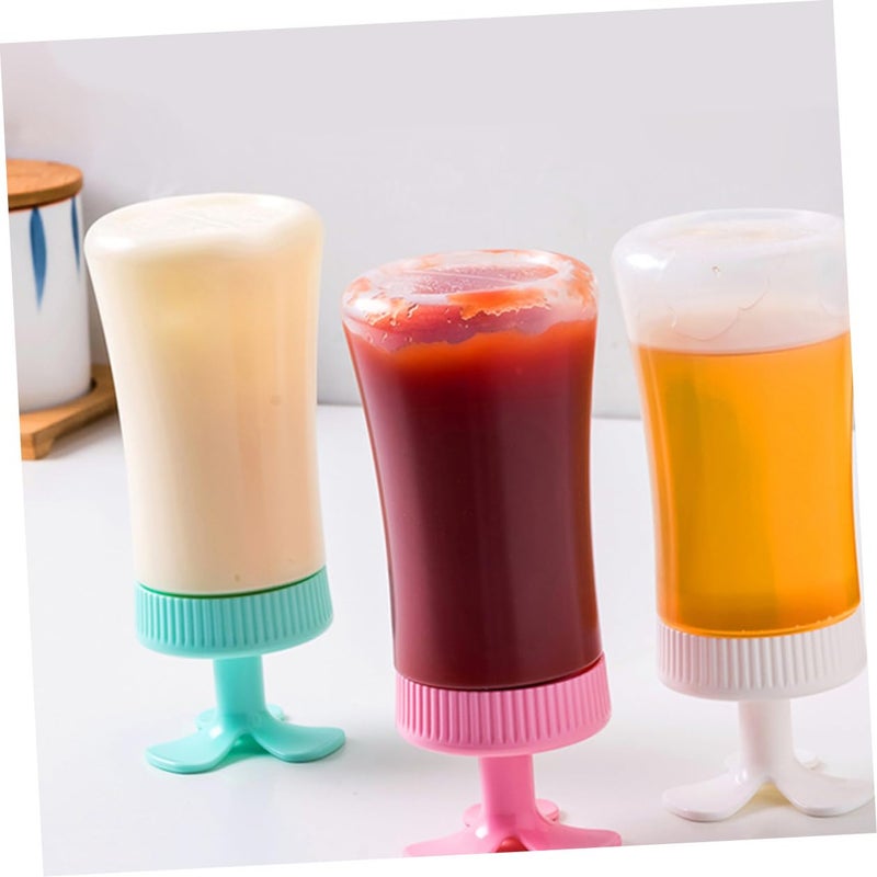 Leak Proof 8oz Condiment Squeeze Bottles Set Kitchen Ketchup Mustard Sauce Dispensers - Image 4