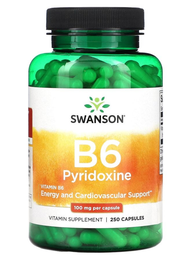 ب6 بيريدوكسين 100 ملغ 250 كبسولة