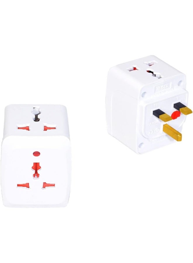 KEDBROOKE محول قابس متعدد 3 طرق - 2 عبوة محول سفر عالمي - تمديد قابس للأجهزة المنزلية والمكتب واللابتوب والتلفاز والإضاءة الداخلية ومحول قابس ماكينة الحلاقة ومحول الطاقة مع عدة مقابس - Image 1