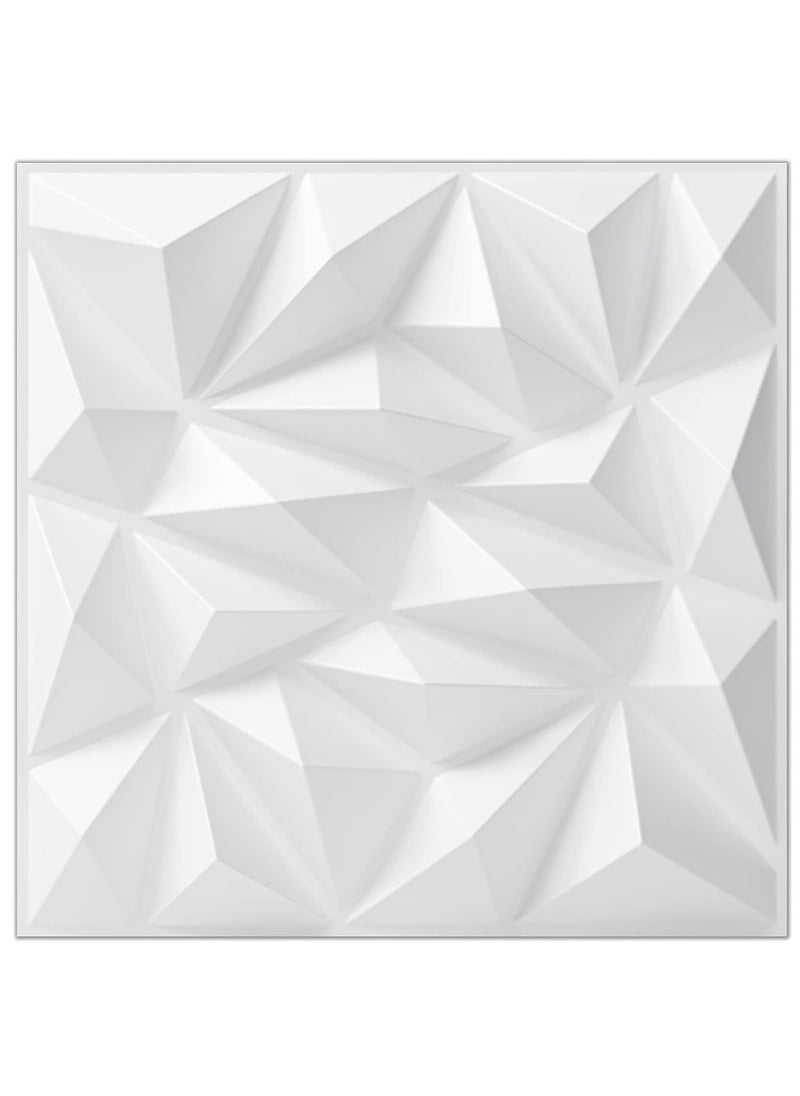 Roman Gifts - 12 pieces Elegent 3D Wall Panels Style 3D Diamond Textured Wall Decor Tiles PVC Waterfroof Wallpaper 50x50cm - Image 1