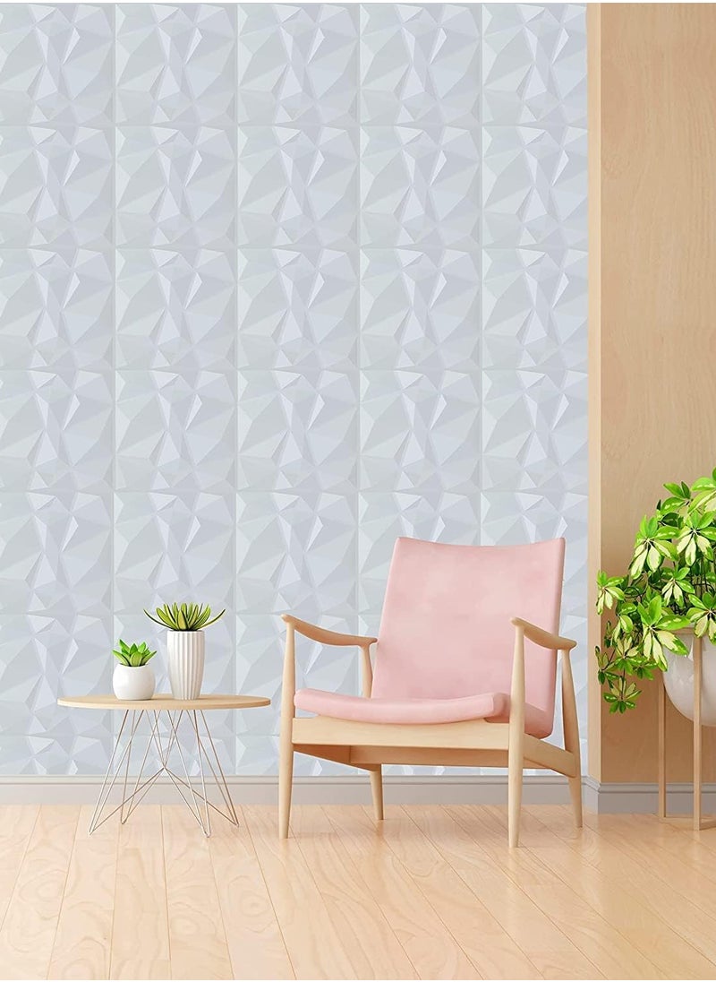 Roman Gifts - 12 pieces Elegent 3D Wall Panels Style 3D Diamond Textured Wall Decor Tiles PVC Waterfroof Wallpaper 50x50cm - Image 1