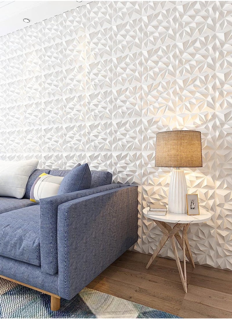Roman Gifts - 12 pieces Elegent 3D Wall Panels Style 3D Diamond Textured Wall Decor Tiles PVC Waterfroof Wallpaper 50x50cm - Image 1