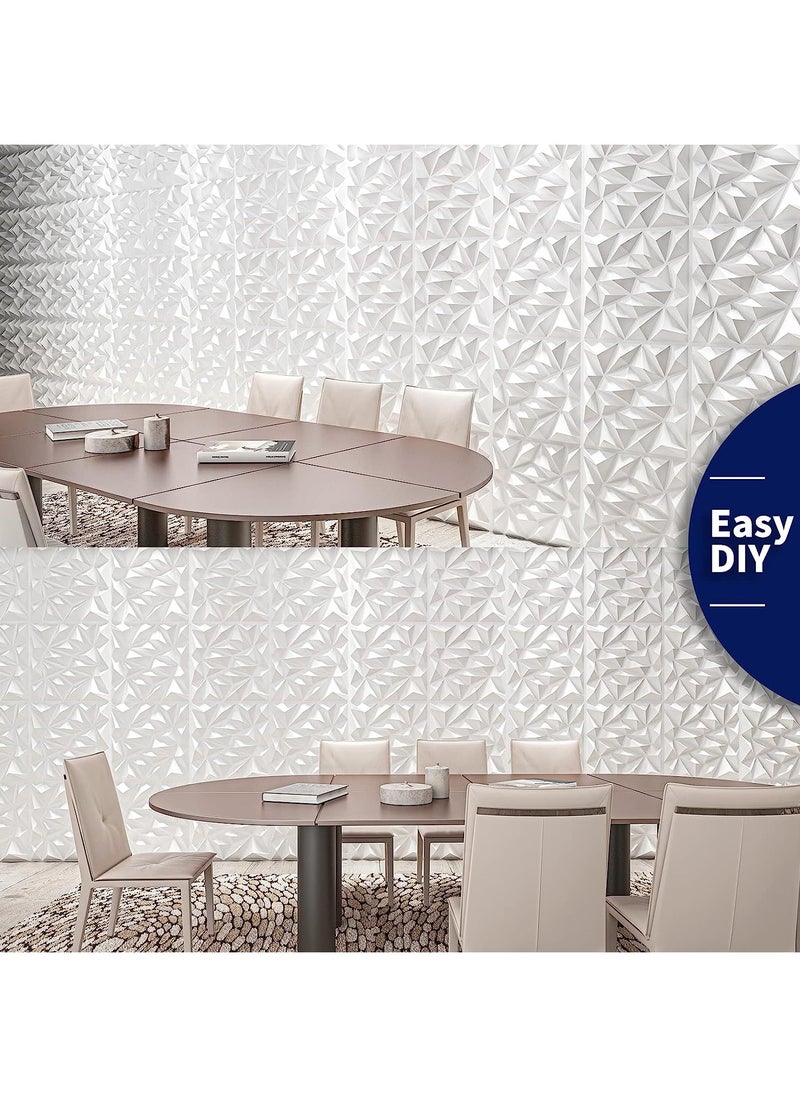 Roman Gifts - 12 pieces Elegent 3D Wall Panels Style 3D Diamond Textured Wall Decor Tiles PVC Waterfroof Wallpaper 50x50cm - Image 1