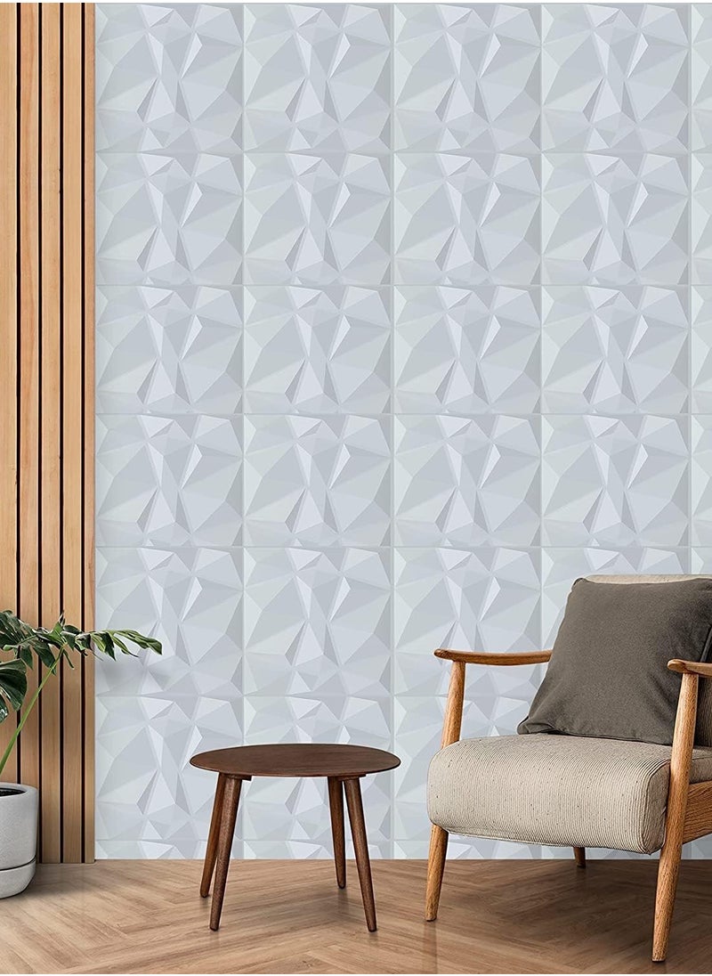 Roman Gifts - 12 pieces Elegent 3D Wall Panels Style 3D Diamond Textured Wall Decor Tiles PVC Waterfroof Wallpaper 50x50cm - Image 1