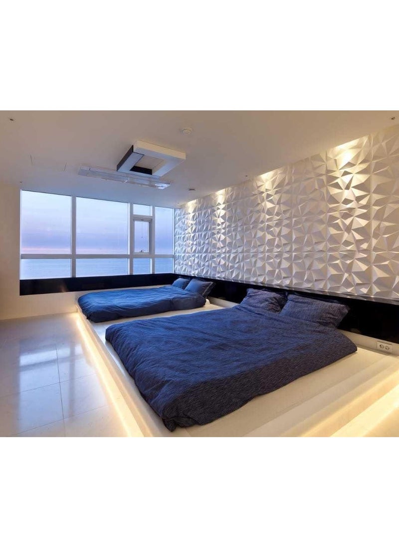 Roman Gifts - 12 pieces Elegent 3D Wall Panels Style 3D Diamond Textured Wall Decor Tiles PVC Waterfroof Wallpaper 50x50cm - Image 1