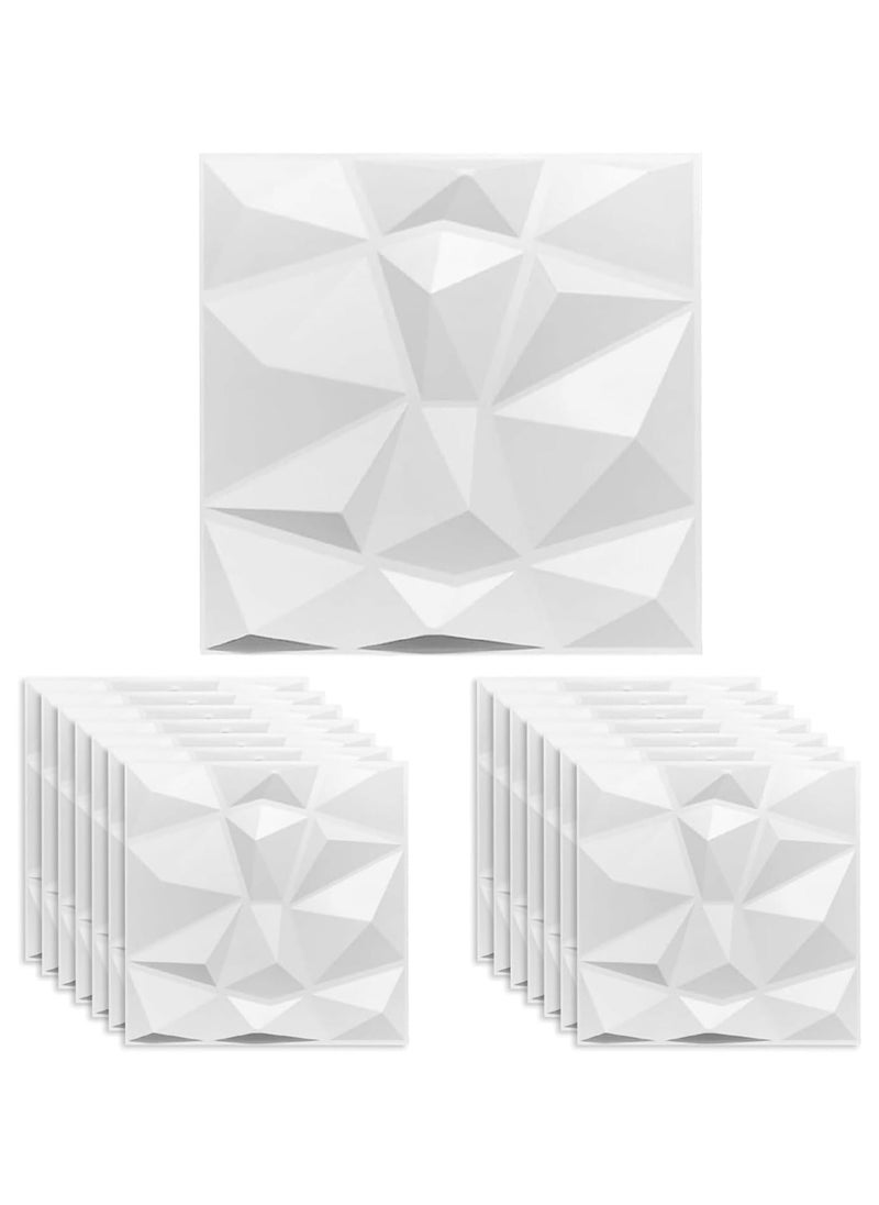Roman Gifts - 12 pieces Elegent 3D Wall Panels Style 3D Diamond Textured Wall Decor Tiles PVC Waterfroof Wallpaper 50x50cm - Image 1