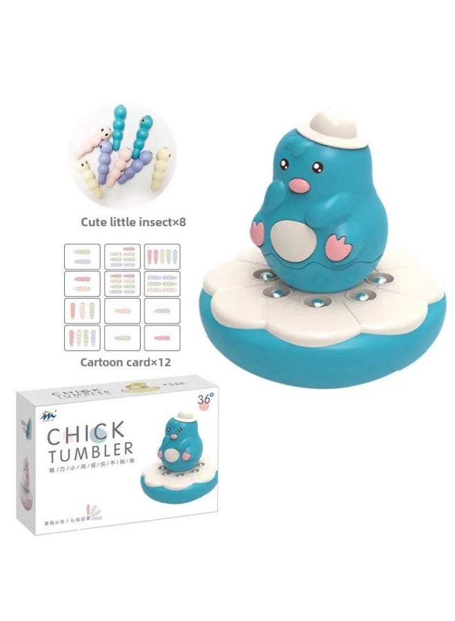 Educational Early Education Enlightenment Digital Card Cute Chicken Catching Insects Tumbler Magnetic Catching Caterpillar Game For Children-Color:Chicken Bug Catching Toy ]  - Image 1