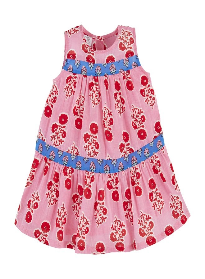 Mud Pie Children's Mixed Print Dress; 4T Pink Floral - Image 1