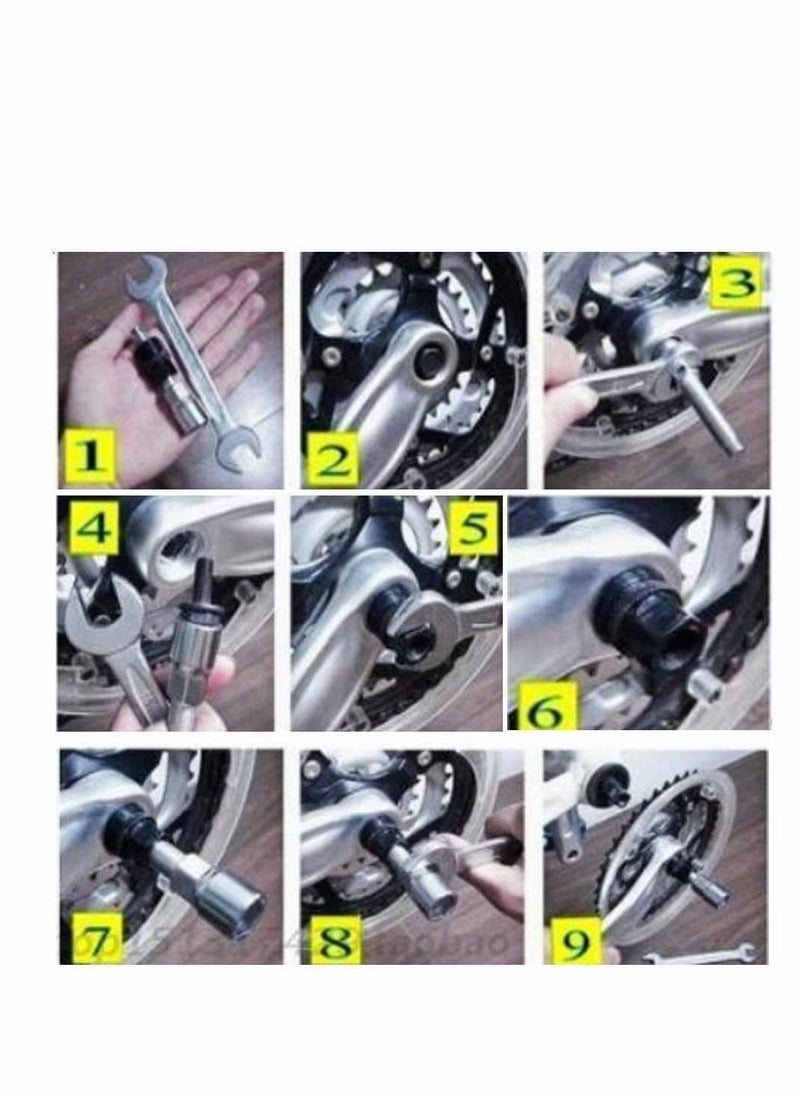 Excefore - 5 in 1 Bike Repair Tool Set, Chain Whip Wheel Sprocket Removal Tool Crank Puller Bottom Bracket Remover Freewheel Box Remover Chain Breaker - Image 1