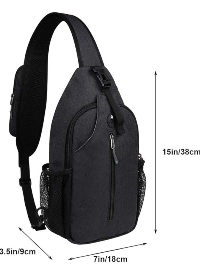 Generic - Crossbody Sling Backpack Sling Bag  Travel Hiking Chest Bag Shoulder Bag Daypack for Men，Backpack for Men with Bottle Holder,Gift Sports for Men - Image 1